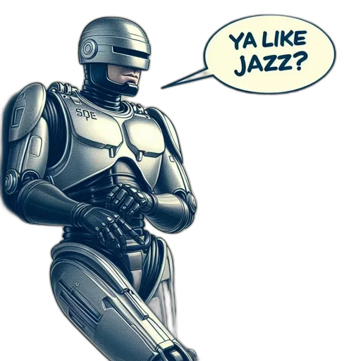 robot, comic book art, concept art, cyberpunk, monochrome, interior, scene, reminiscent transparent PNG cut-out