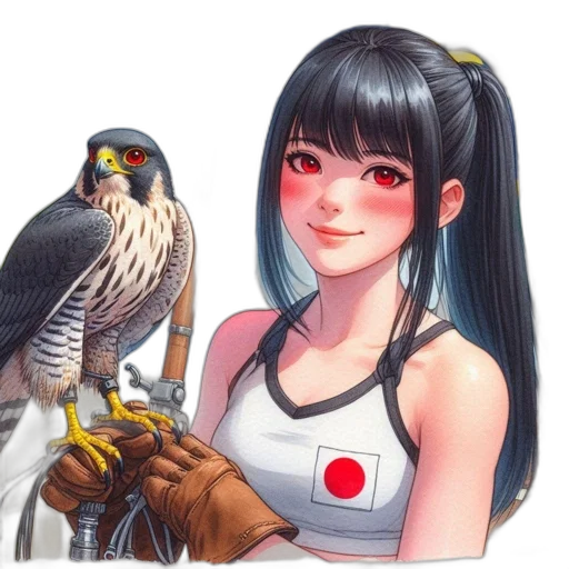 animal, fantasy art, concept art, photorealistic, anime, monochrome, red, pastel transparent PNG cut-out
