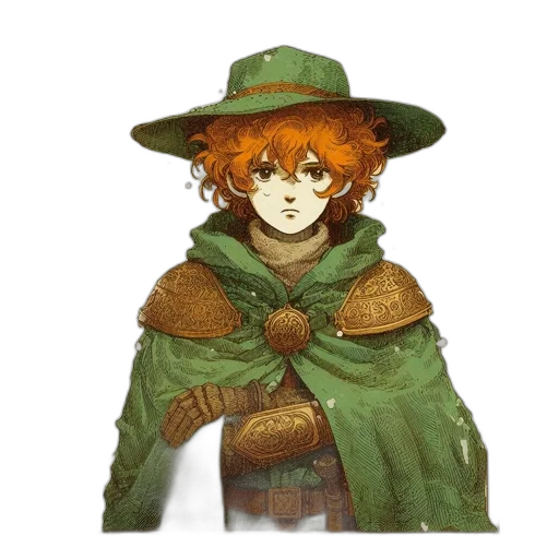 hat, staff, mask, face, concept art, fantasy art, watercolor, pixel art transparent PNG cut-out