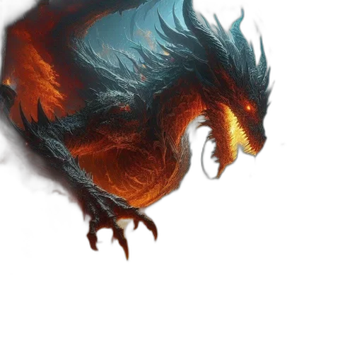 dragon, creature, mask, animal, concept art, fantasy art, photorealistic, watercolor transparent PNG cut-out
