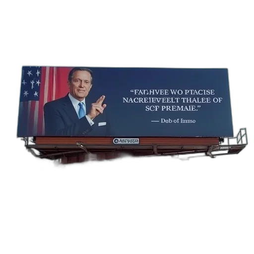 billboard, image, president, jimmy, ross, quote, reads, even transparent PNG cut-out
