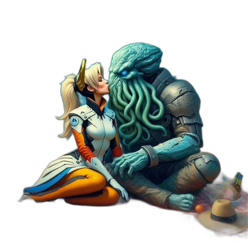 creature, dragon, concept art, fantasy art, pixel art, comic book art, underwater, outer space transparent PNG cut-out