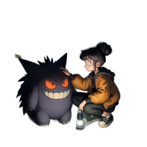 staff, creature, mask, jacket, concept art, pixel art, fantasy art, anime transparent PNG cut-out