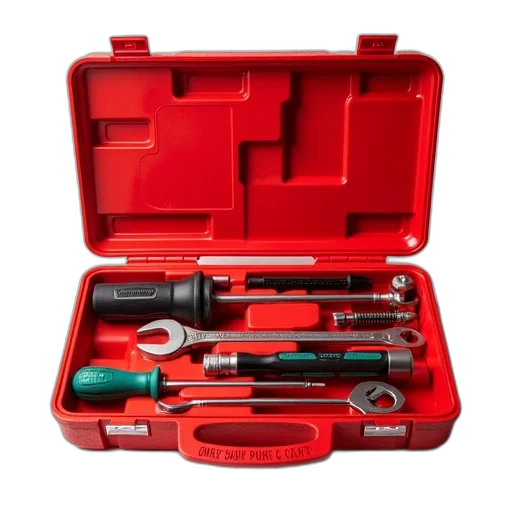 staff, weapon, red, plastic, toolbox, compartments, open, displaying transparent PNG cut-out