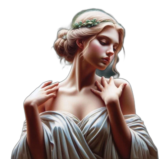 dress, jewelry, crown, face, fantasy art, photorealistic, oil painting, concept art transparent PNG cut-out