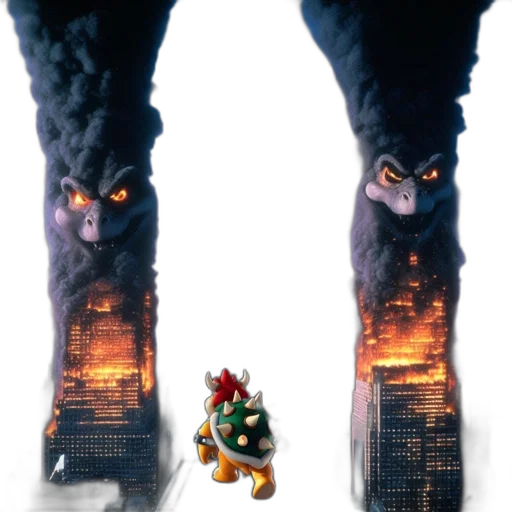 shoes, creature, concept art, pixel art, comic book art, 3d render, fire, eerie transparent PNG cut-out