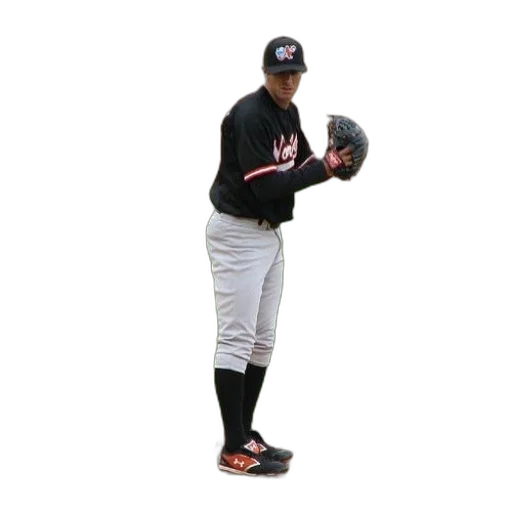 staff, creature, baseball, player, wearing, black, red, shirt transparent PNG cut-out
