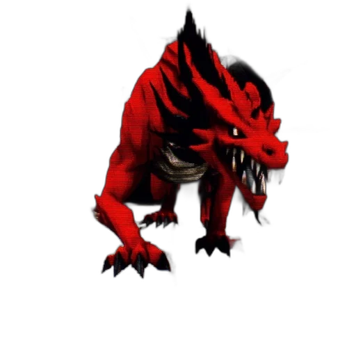 dragon, creature, animal, staff, pixel art, concept art, 3d render, fantasy art transparent PNG cut-out