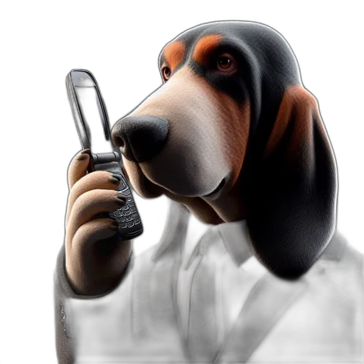 animal, staff, concept art, anthropomorphic, dog, suit, holds, flip transparent PNG cut-out