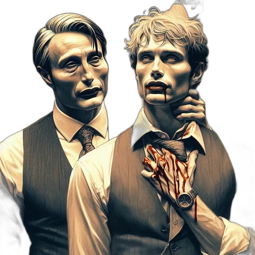 staff, comic book art, concept art, pixel art, fantasy art, two, males, one transparent PNG cut-out