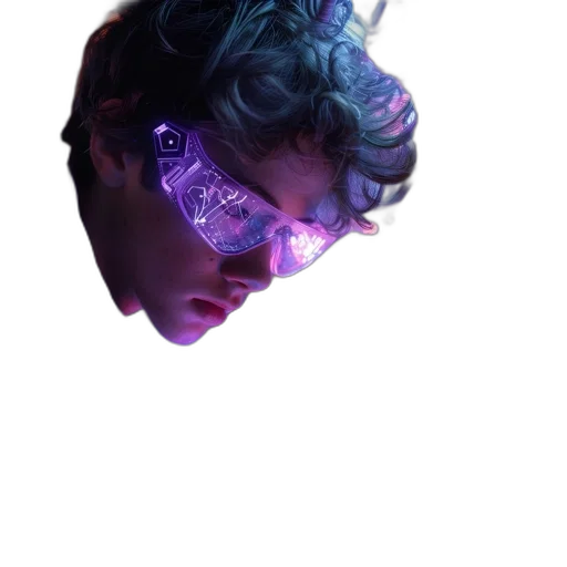 mask, face, robot, creature, cyberpunk, vaporwave, concept art, 3d render transparent PNG cut-out