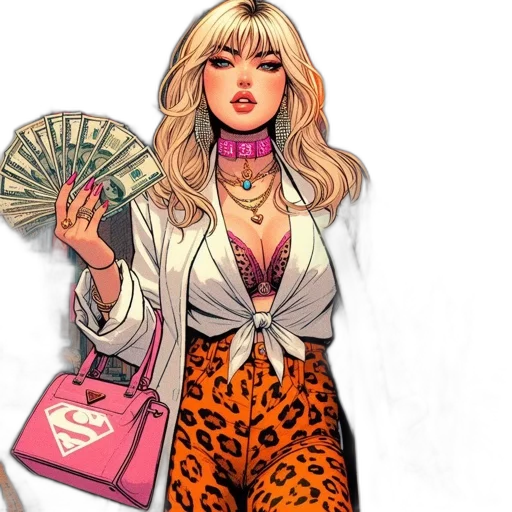 comic book art, concept art, cartoon, two, animated, female, characters, one transparent PNG cut-out