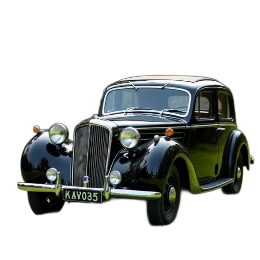 car, photorealistic, 3d render, concept art, oil painting, black, vintage, classic transparent PNG cut-out