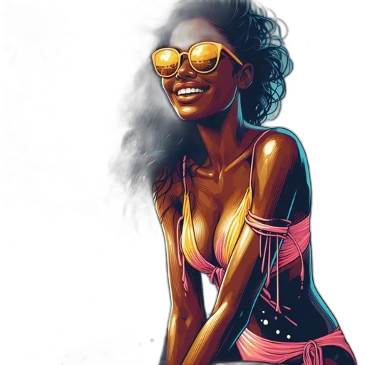 dress, comic book art, concept art, cartoon, fantasy art, neon lights, neon, golden transparent PNG cut-out