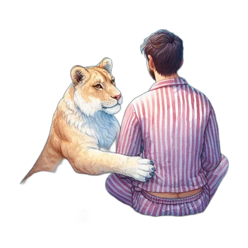 jacket, animal, staff, creature, watercolor, concept art, photorealistic, oil painting transparent PNG cut-out
