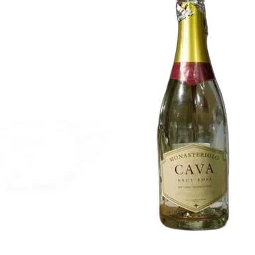 bottle, monasteriolo, cava, sits, wooden, table, next, metal transparent PNG cut-out