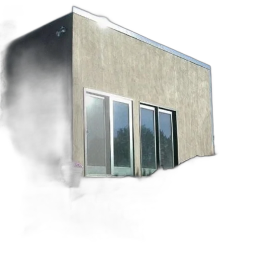 building, 3d render, concept art, photorealistic, fog, modern, concrete, house transparent PNG cut-out