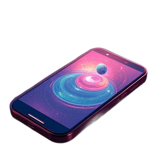 vaporwave, 3d render, concept art, outer space transparent PNG cut-out