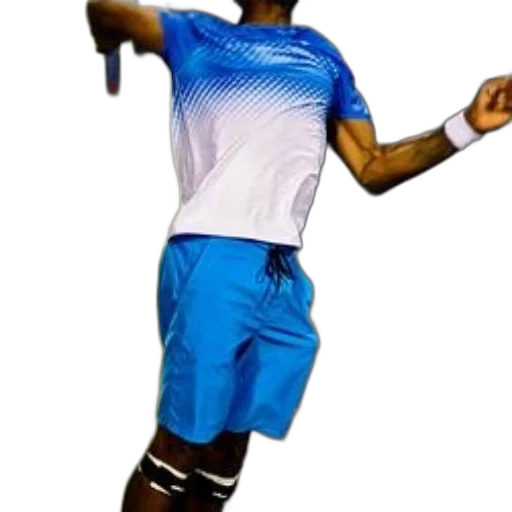 staff, 3d render, concept art, photorealistic, blue, tennis, player, white transparent PNG cut-out
