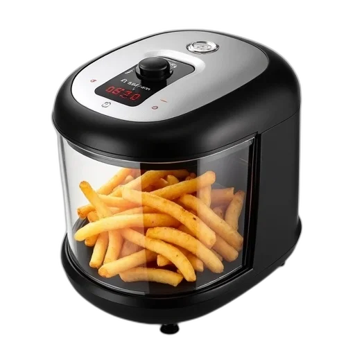 food, robot, 3d render, photorealistic, modern, electric, deep, fryer transparent PNG cut-out
