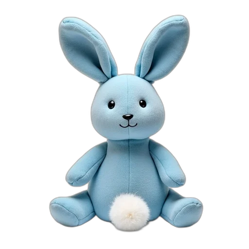blue, plush, toy, rabbit, large, ears, fluffy, tail transparent PNG cut-out