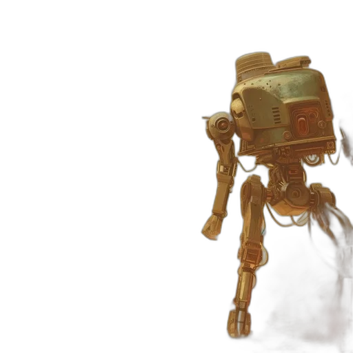robot, staff, weapon, mask, concept art, 3d render, fantasy art, pixel art transparent PNG cut-out