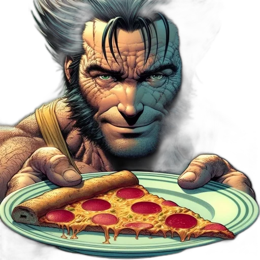 food, comic book art, concept art, illustrated, figure, rugged, appearance, holds transparent PNG cut-out