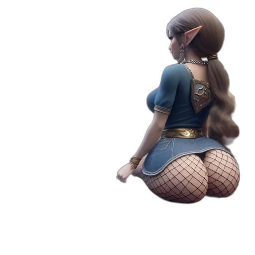 dress, staff, 3d render, concept art, fantasy art, pixel art, female, character transparent PNG cut-out