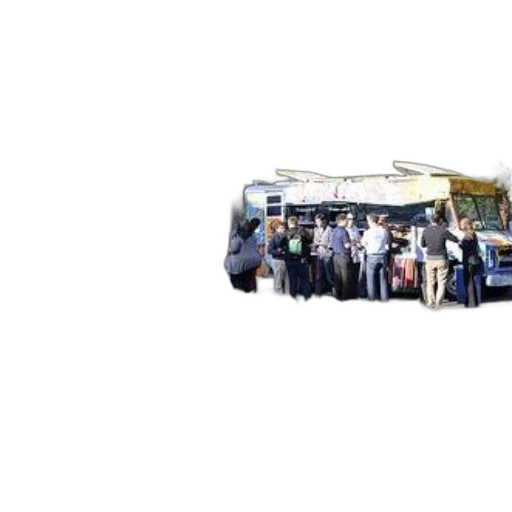 staff, car, group, people, gather, around, food, truck transparent PNG cut-out