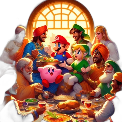 food, concept art, pixel art, 3d render, fantasy art, fire, colorful, diverse transparent PNG cut-out