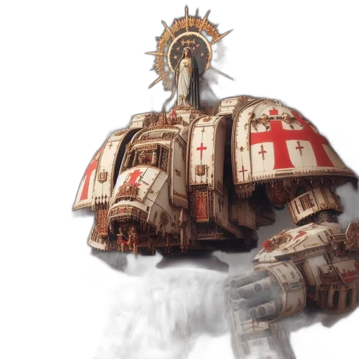 robot, crown, weapon, concept art, fantasy art, watercolor, 3d render, knight-like transparent PNG cut-out