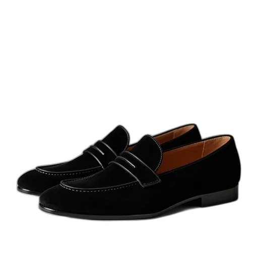 shoes, worn, coley, black, loafer, slippers, size transparent PNG cut-out