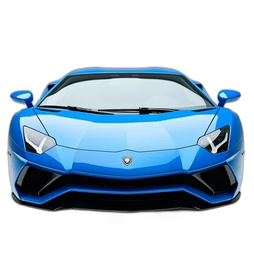 car, animal, 3d render, photorealistic, concept art, blue, white, trunk transparent PNG cut-out