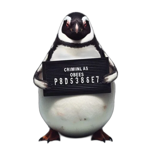 robot, animal, creature, staff, 3d render, concept art, penguin, stands transparent PNG cut-out