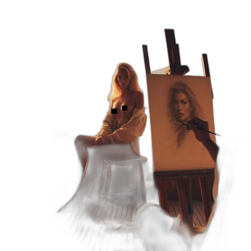 dress, face, oil painting, concept art, photorealistic, watercolor, fog, fire transparent PNG cut-out