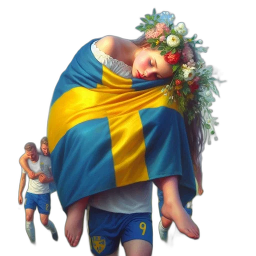 concept art, pixel art, fantasy art, photorealistic, young, woman, swedish, national transparent PNG cut-out