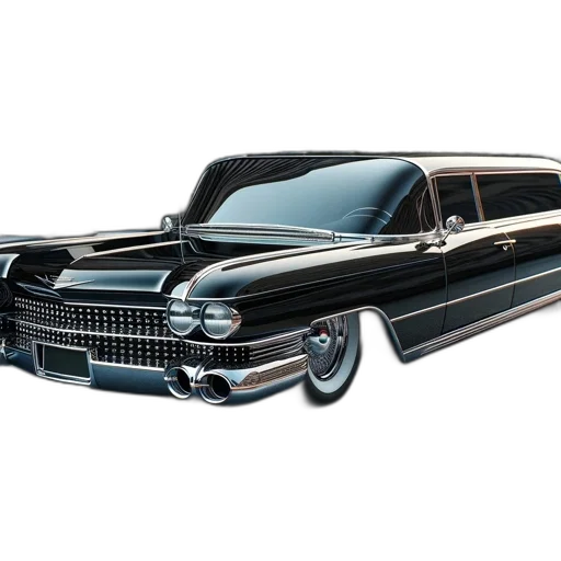 car, photorealistic, concept art, 3d render, elegant, black, vintage, resembling transparent PNG cut-out