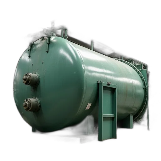 weapon, 3d render, large, industrial, tank, situated, warehouse, surrounded transparent PNG cut-out
