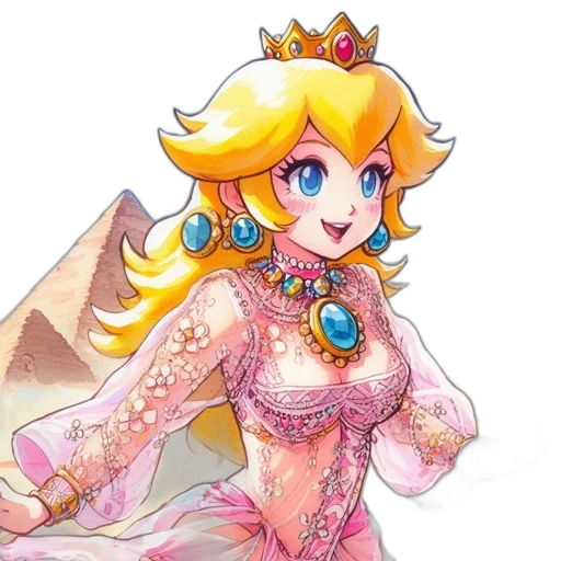 crown, dress, pixel art, concept art, fantasy art, watercolor, animated, princess transparent PNG cut-out
