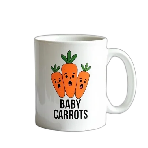food, robot, photorealistic, white, mug, cartoonish, illustration, three transparent PNG cut-out