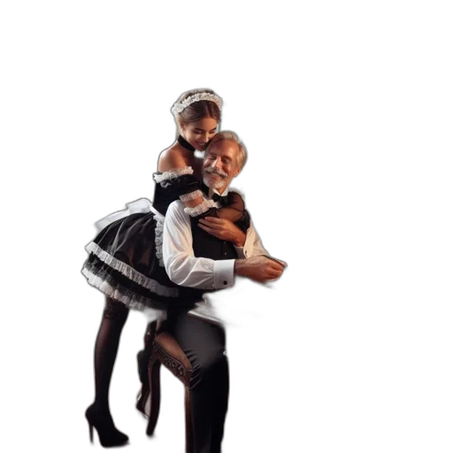 dress, 3d render, photorealistic, outer space, underwater, snow, elderly, man transparent PNG cut-out