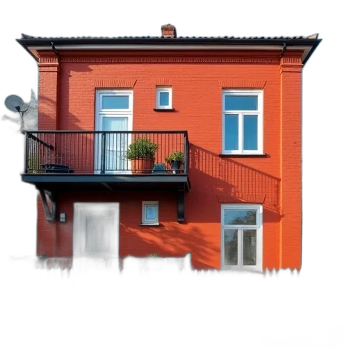 building, furniture, umbrella, face, 3d render, photorealistic, concept art, watercolor transparent PNG cut-out