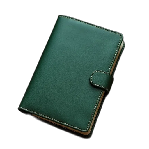 green, pocket, notebook, leather transparent PNG cut-out