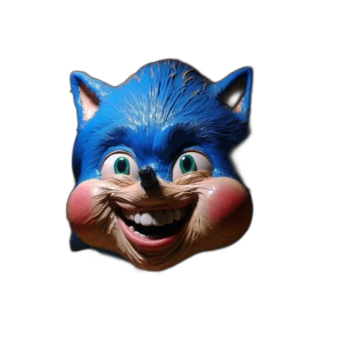 mask, face, creature, animal, 3d render, concept art, photorealistic, sonic transparent PNG cut-out
