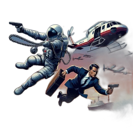 concept art, comic book art, pixel art, fantasy art, outer space, two, individuals, leap transparent PNG cut-out