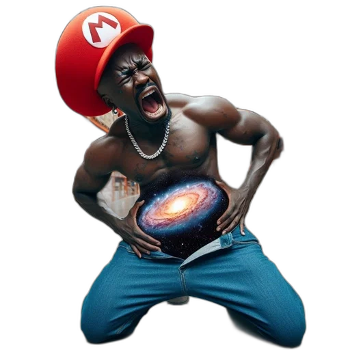hat, concept art, comic book art, man, warehouse, dressed, mario, dramatically transparent PNG cut-out