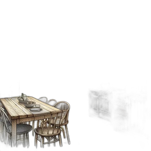 furniture, food, 3d render, concept art, photorealistic, watercolor, fog, snow transparent PNG cut-out