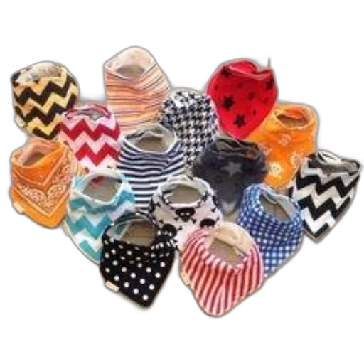 jewelry, shoes, collection, colorful, baby, bibs, various, patterns transparent PNG cut-out