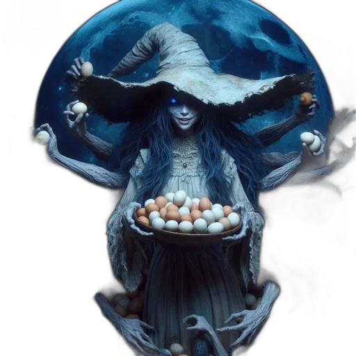 mask, food, creature, hat, fantasy art, concept art, comic book art, photorealistic transparent PNG cut-out