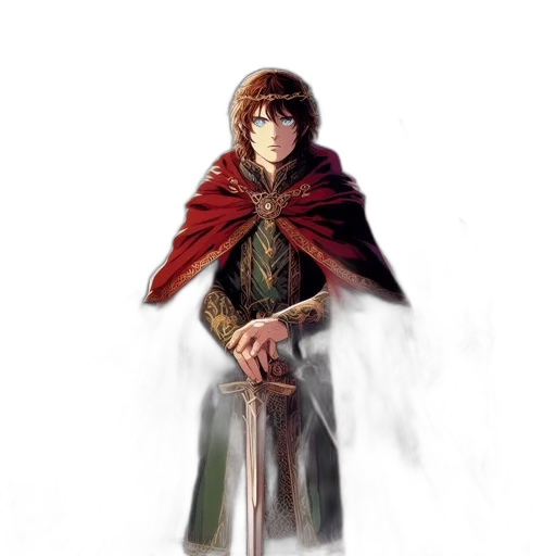 sword, staff, dragon, jacket, fantasy art, concept art, comic book art, watercolor transparent PNG cut-out
